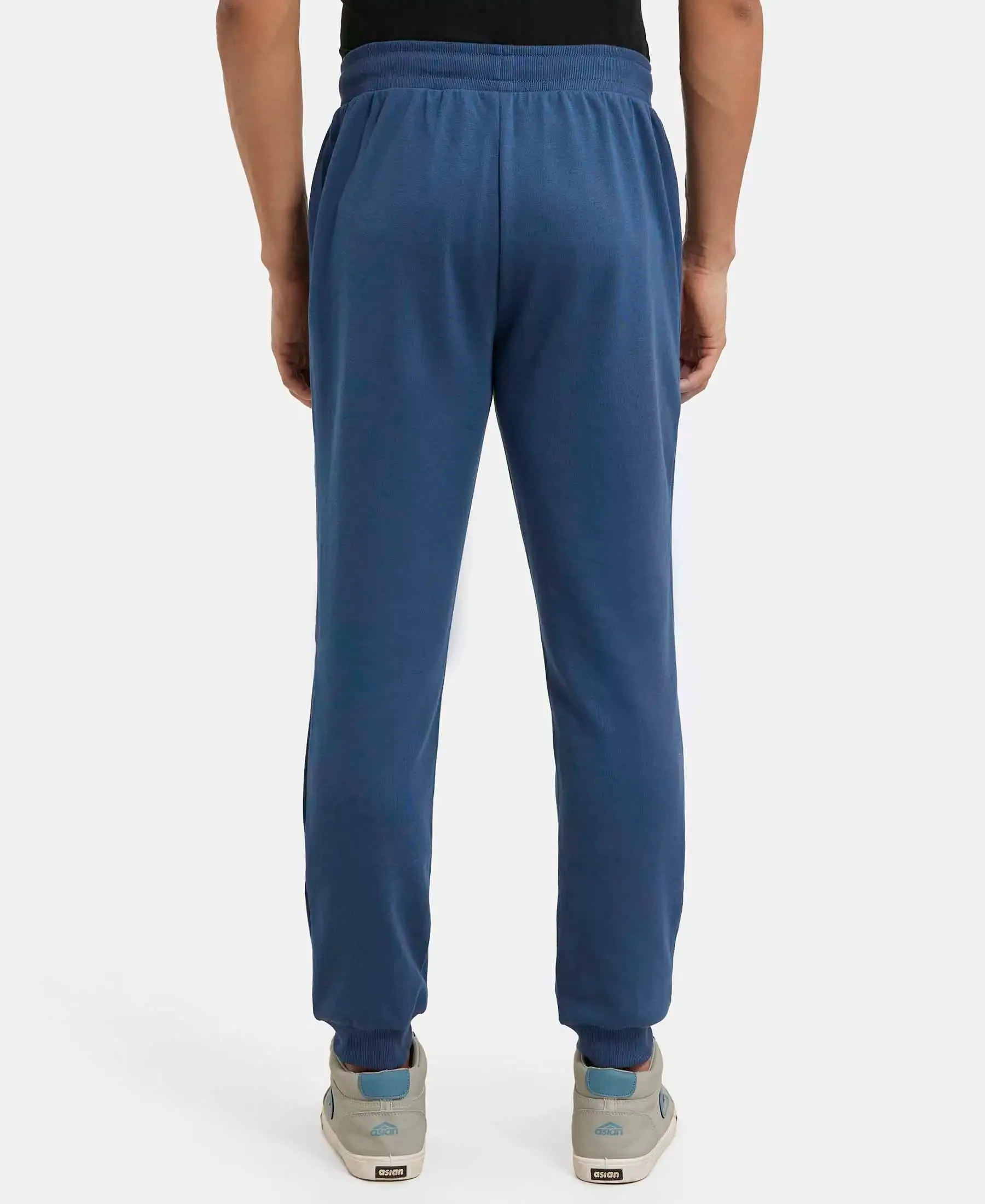 Super Combed Cotton Rich Slim Fit Jogger with Zipper Pockets - Insignia Blue