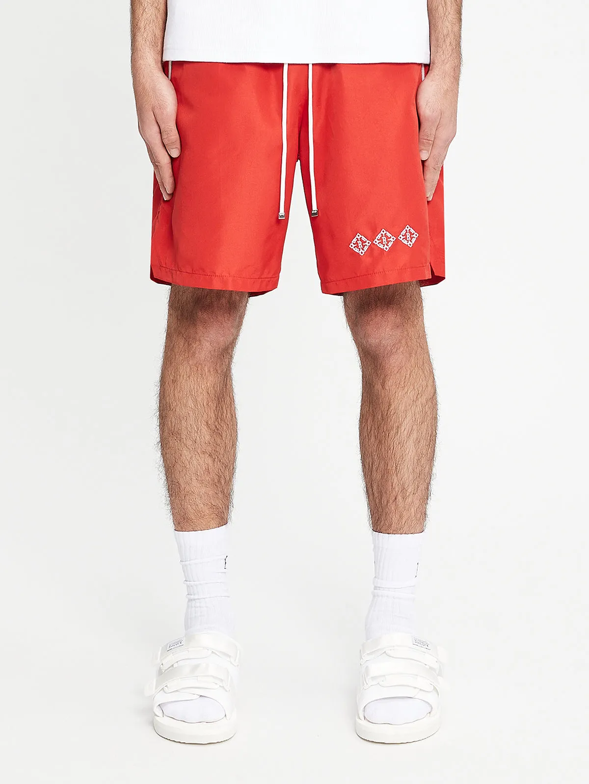SWIM SHORTS SYMBOL - LAVA RED