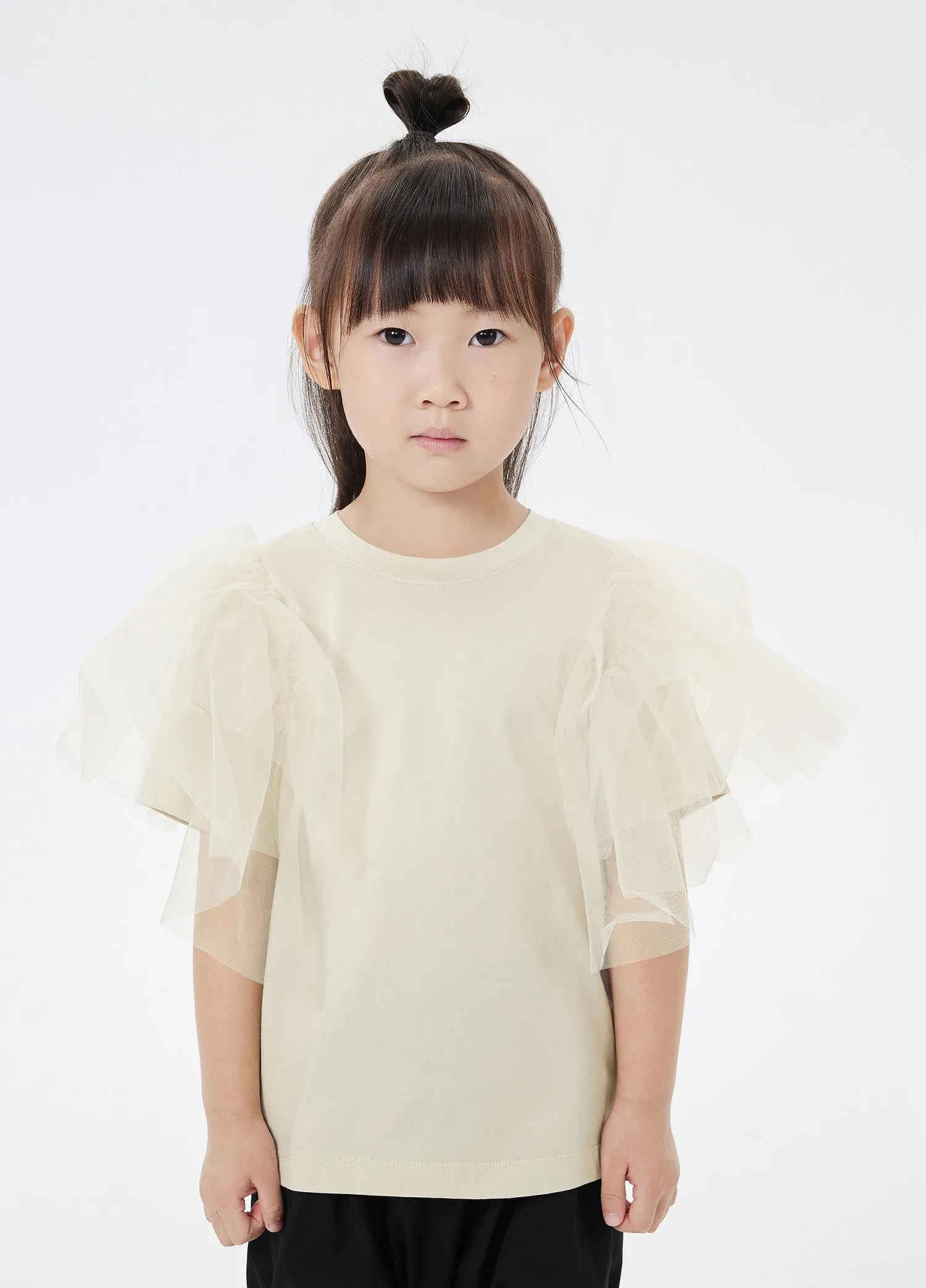T-Shirt / jnby by JNBY Meshed Shoulder Short Sleeve T-Shirt (100% Cotton)