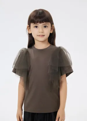 T-Shirt / jnby by JNBY Meshed Shoulder Short Sleeve T-Shirt (100% Cotton)