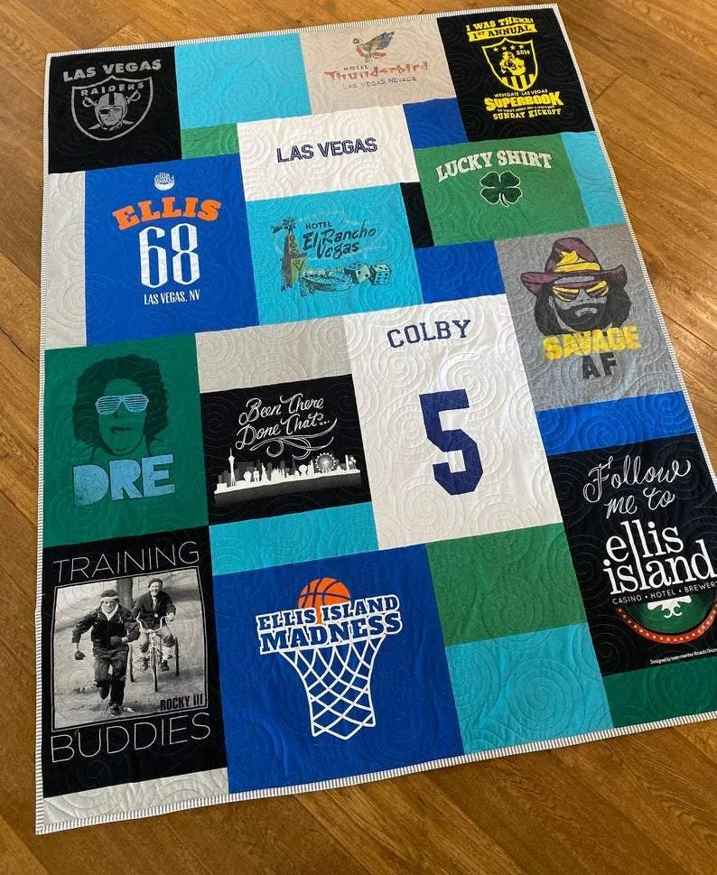 T Shirt Quilt DEPOSIT Memory Blanket High School Graduation Gift for Senior Graduate Birthday Gift Teenager College University Mosaic Modern
