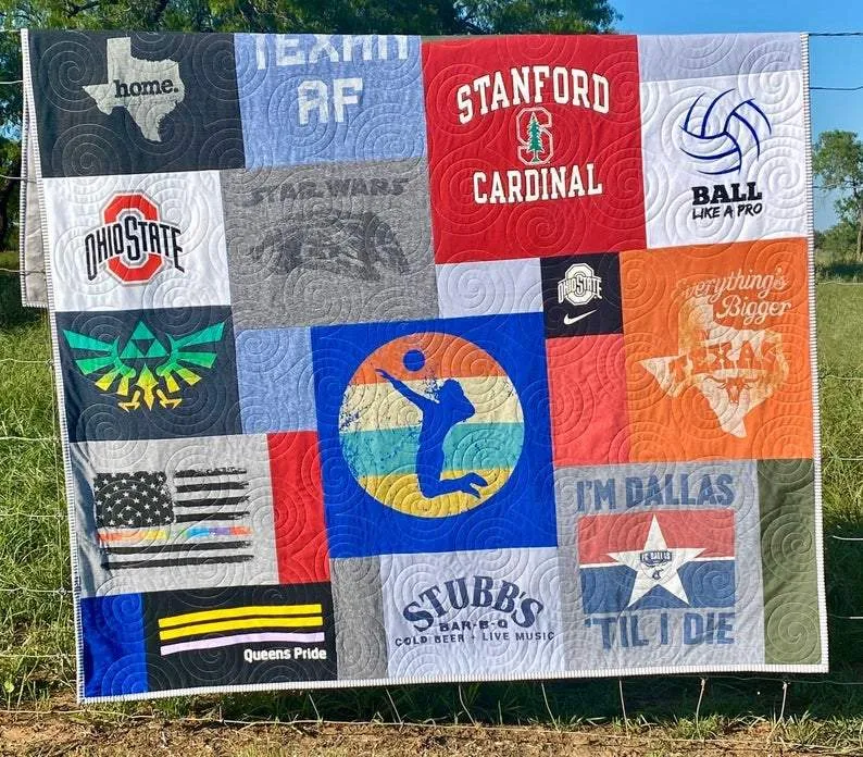 T Shirt Quilt DEPOSIT Memory Blanket High School Graduation Gift for Senior Graduate Birthday Gift Teenager College University Mosaic Modern