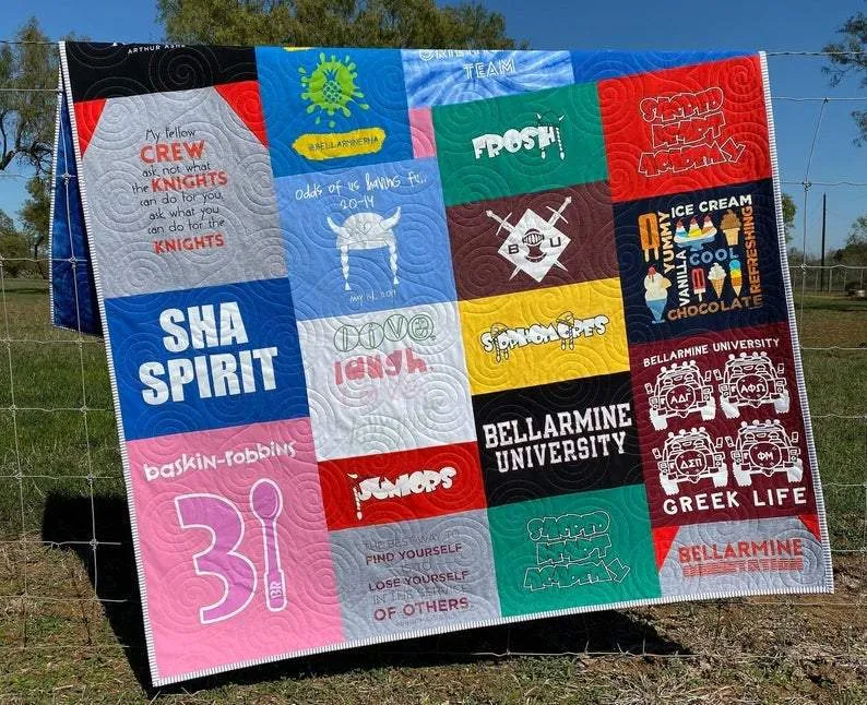 T Shirt Quilt DEPOSIT Memory Blanket High School Graduation Gift for Senior Graduate Birthday Gift Teenager College University Mosaic Modern