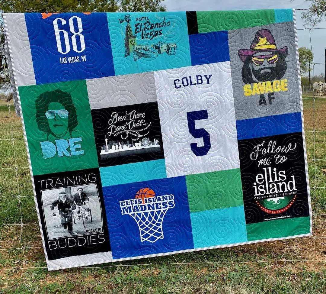 T Shirt Quilt DEPOSIT Memory Blanket High School Graduation Gift for Senior Graduate Birthday Gift Teenager College University Mosaic Modern