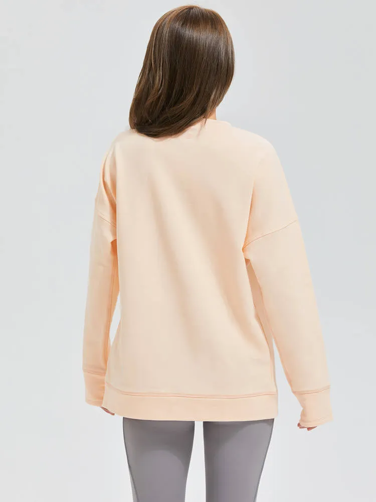 スリット入りクルーネックロンT