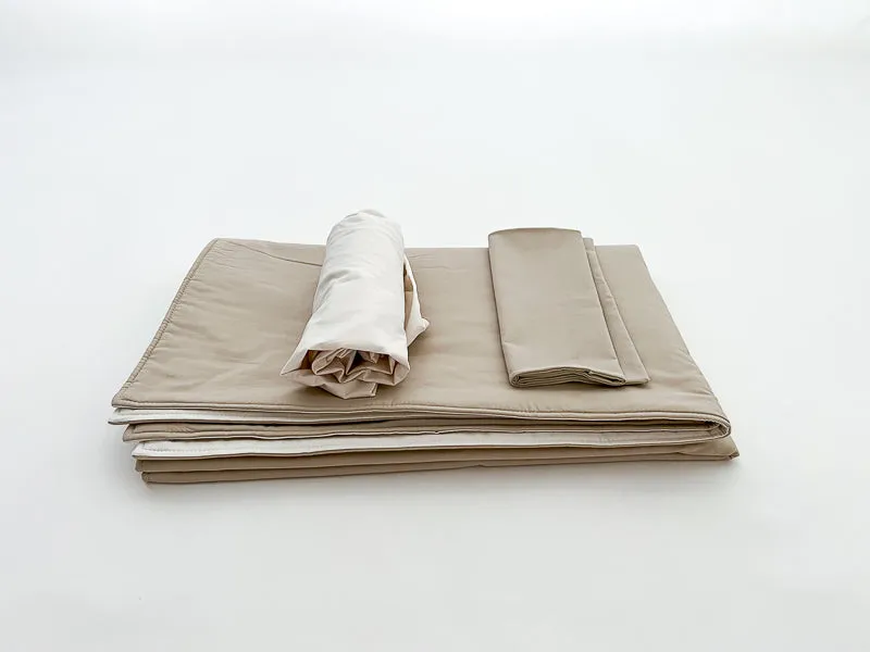 Tan and Natural Toddler Crib Bedding Set