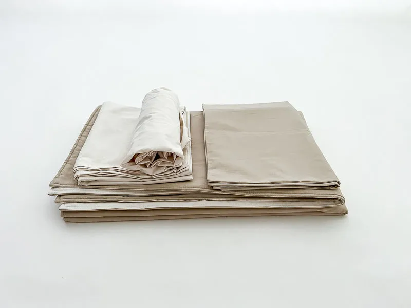 Tan and Natural Toddler Crib Bedding Set