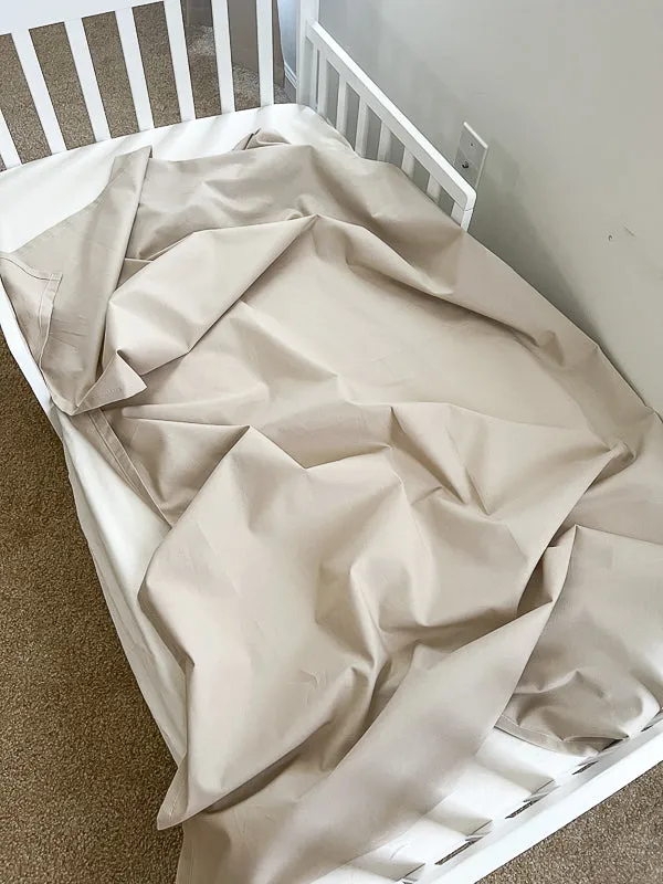 Tan and Natural Toddler Crib Bedding Set
