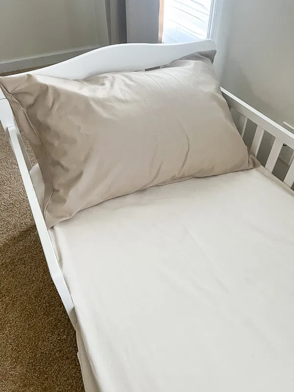 Tan and Natural Toddler Crib Bedding Set