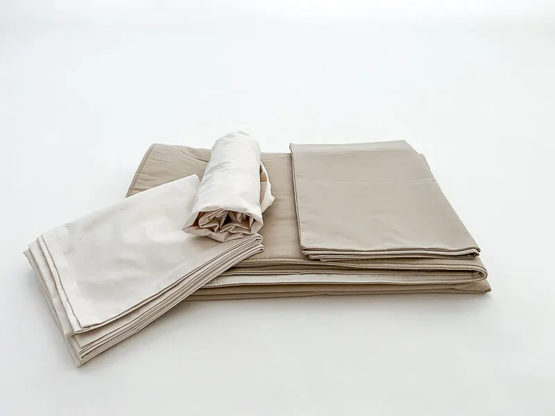 Tan and Natural Toddler Crib Bedding Set