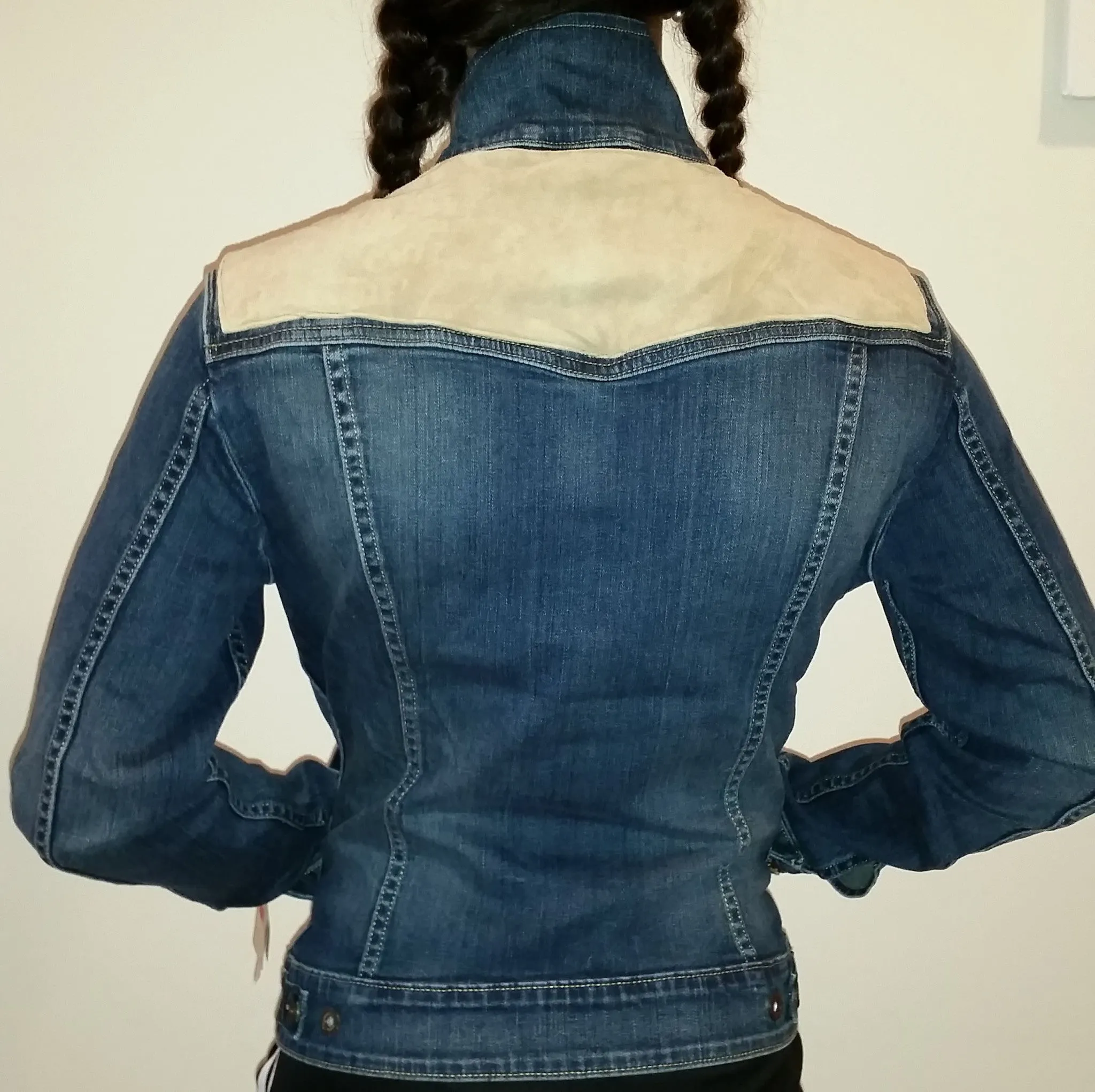Tan Suede Panel Women's Levi's Trucker Jacket
