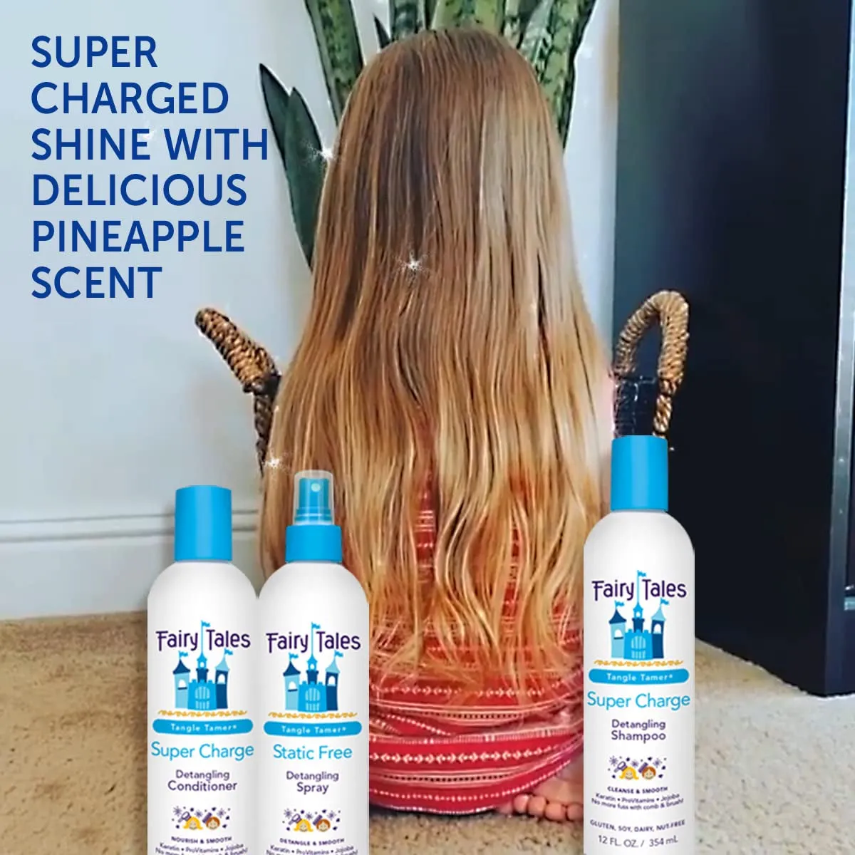 Tangle Tamer Detangling Spray for Kids - Ultra Moisturizing and anti Frizz Protection - Paraben Free, Sulfate Free - 12 Oz