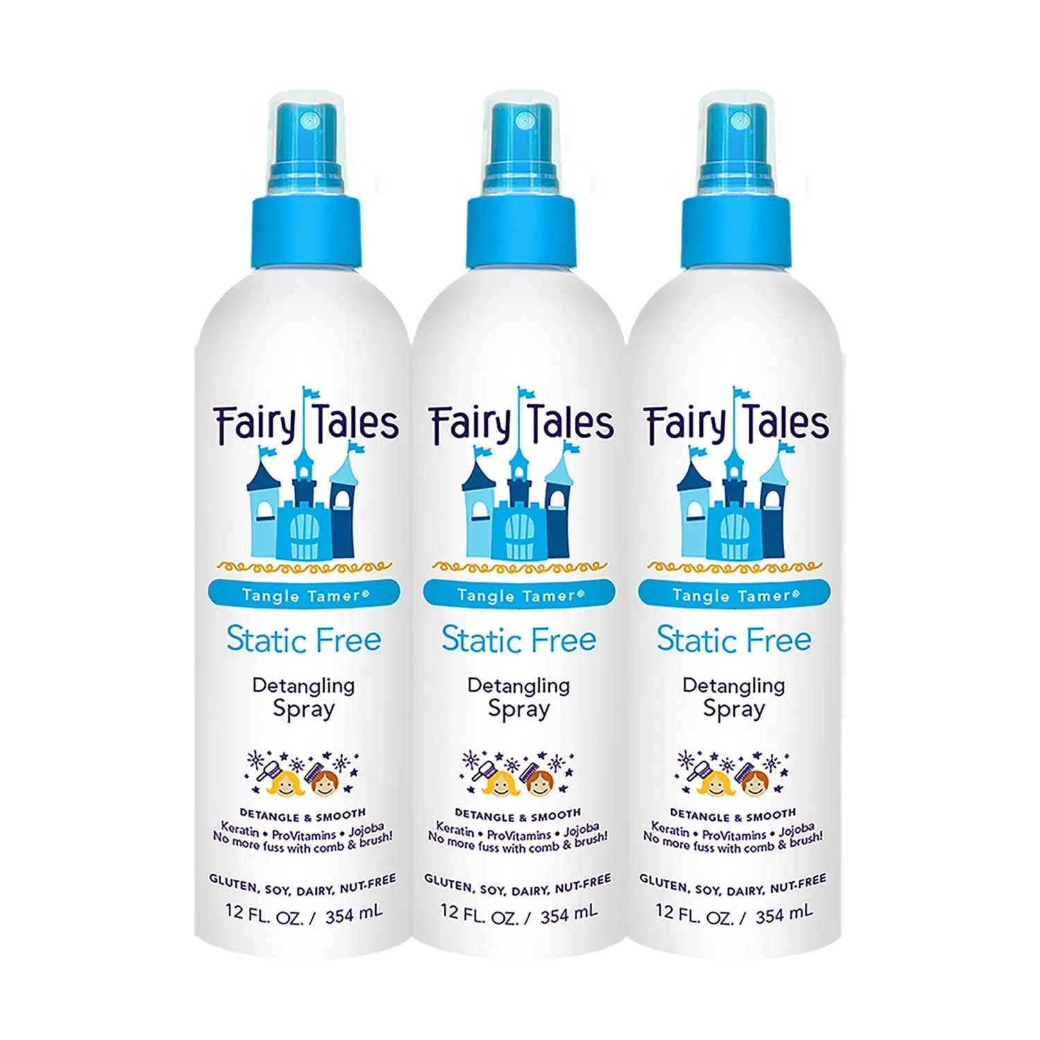 Tangle Tamer Detangling Spray for Kids - Ultra Moisturizing and anti Frizz Protection - Paraben Free, Sulfate Free - 12 Oz