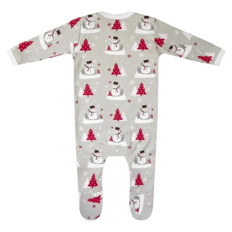 Teddy design Personalised Christmas Print Sleepsuit