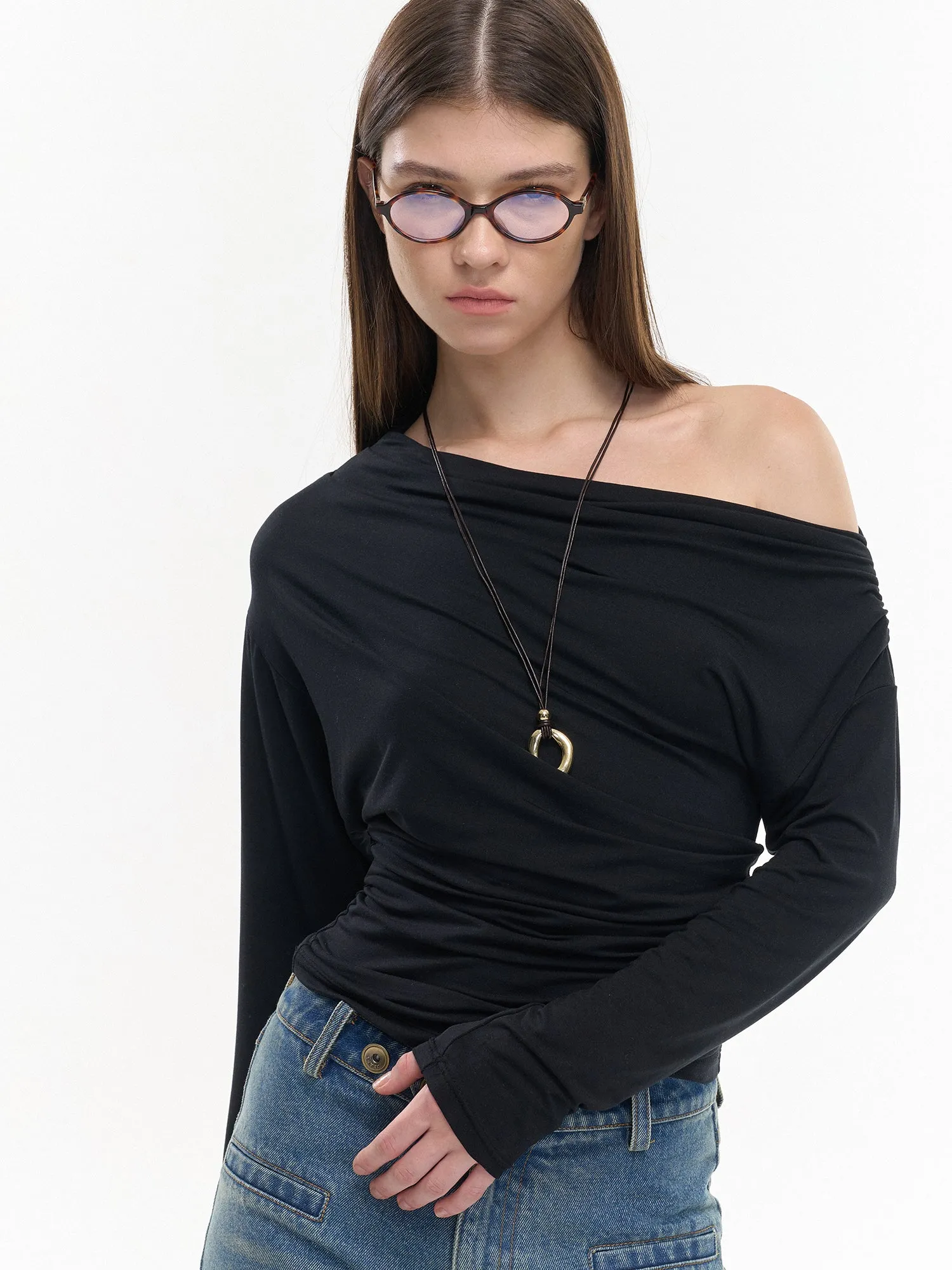Tencel Off-Shoulder Top