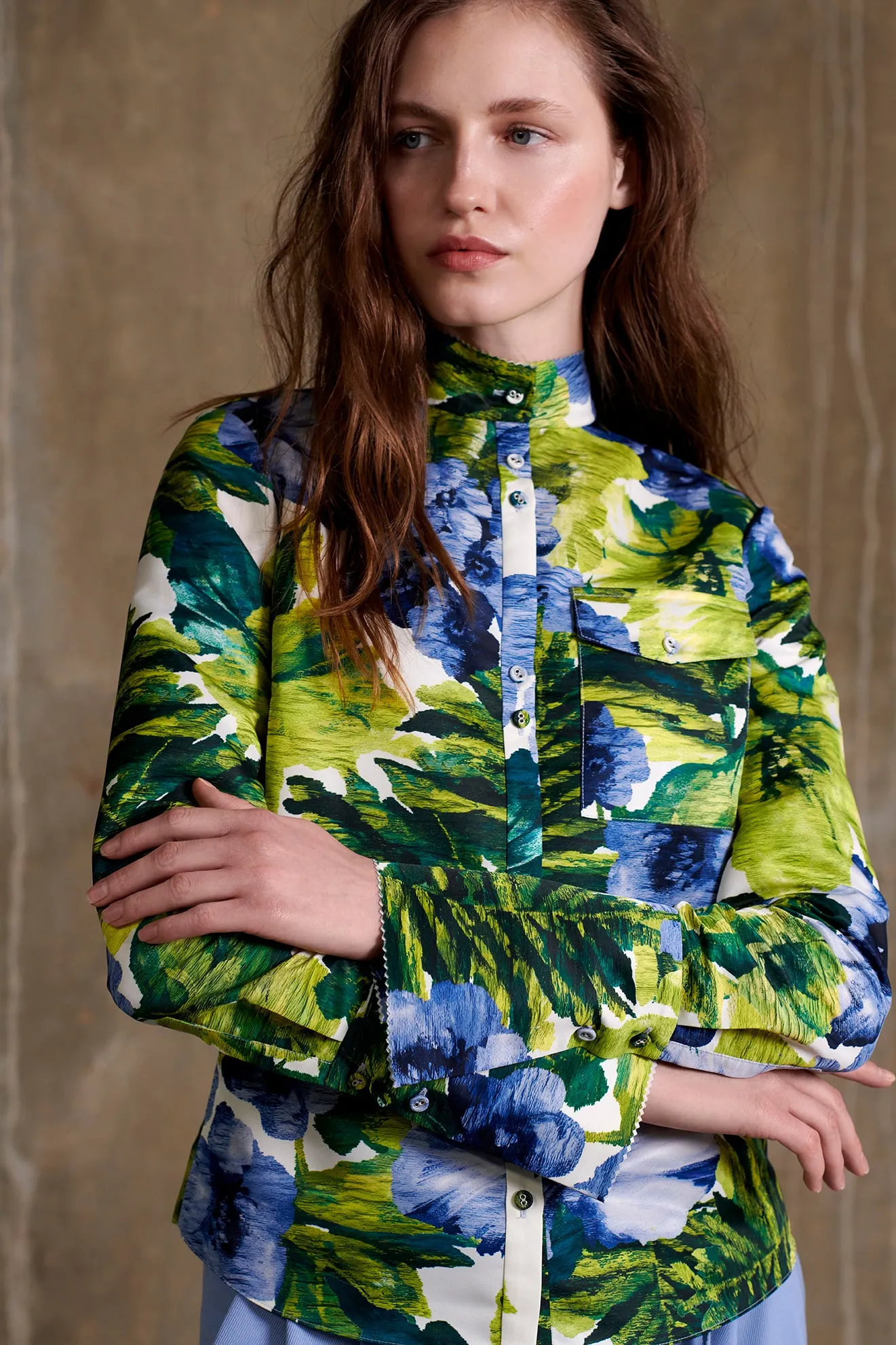 The Classic Buttondown in Blue Poppy Bloom