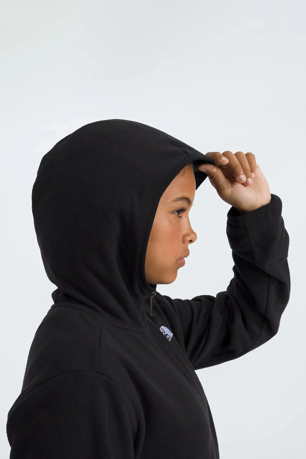 The North Face Glacier Full Zip Hooded Jacket for Big Kids in Black | NF0A8AZK-JK3