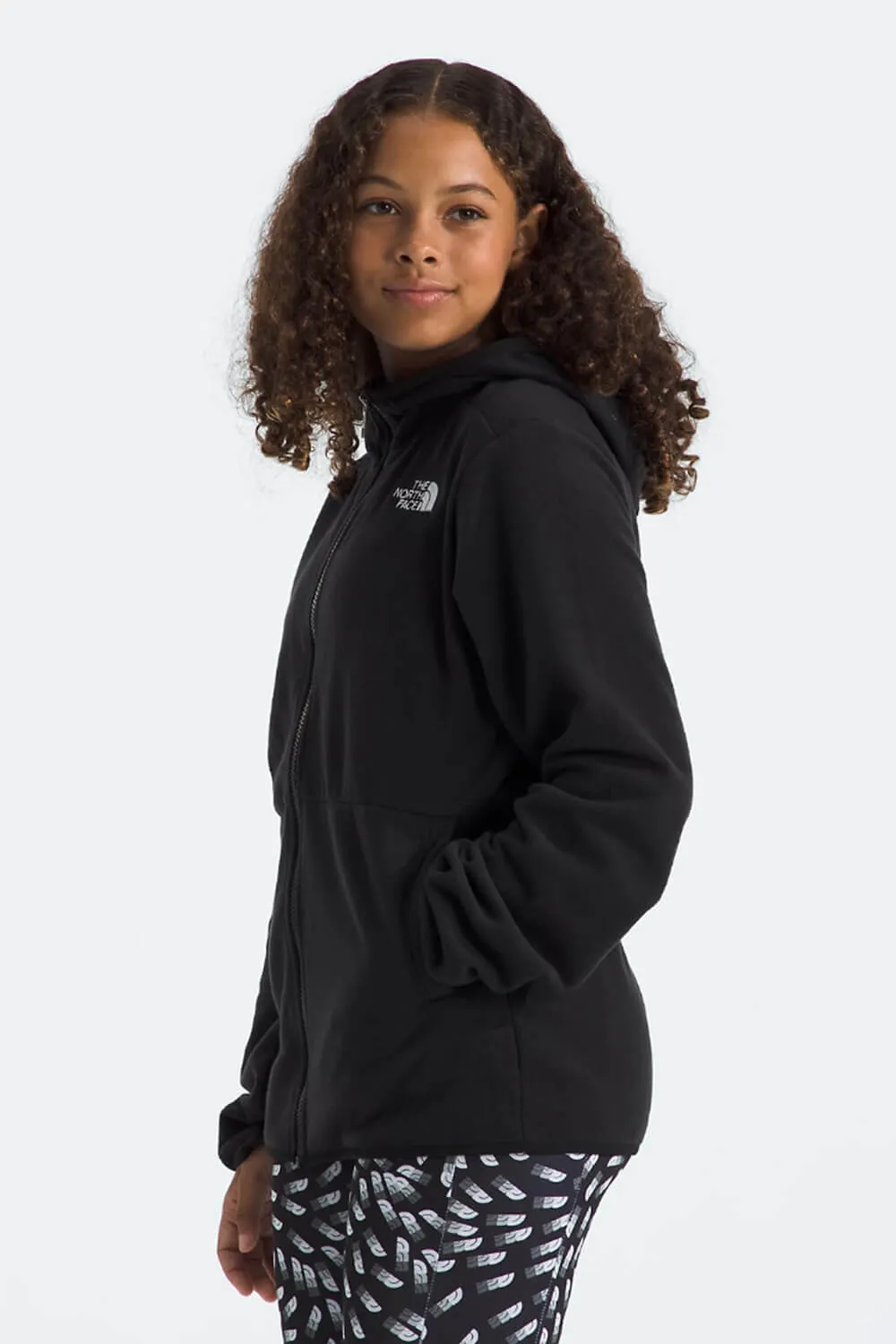 The North Face Glacier Full Zip Hooded Jacket for Big Kids in Black | NF0A8AZK-JK3
