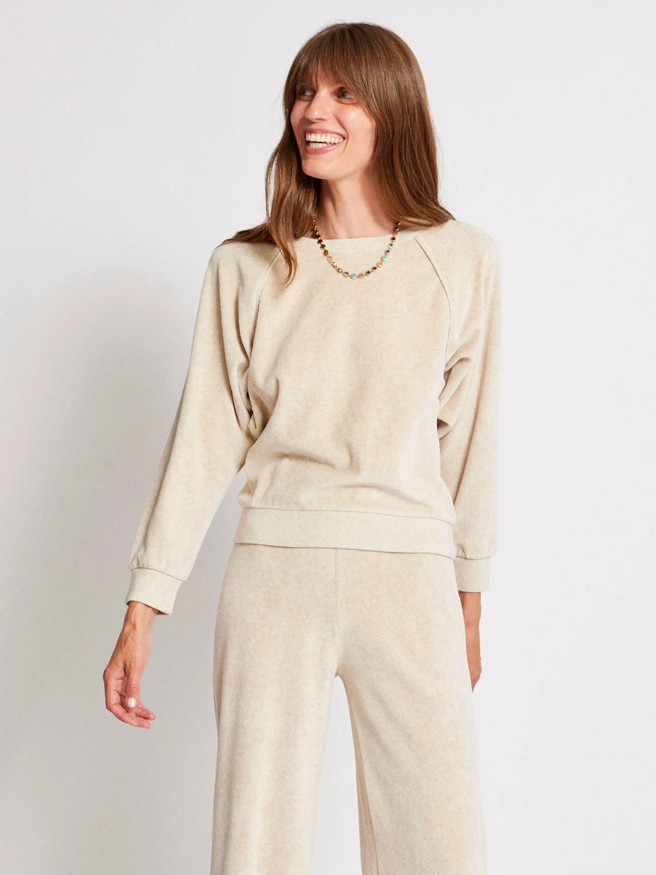 The Saba Raglan Top in Velour