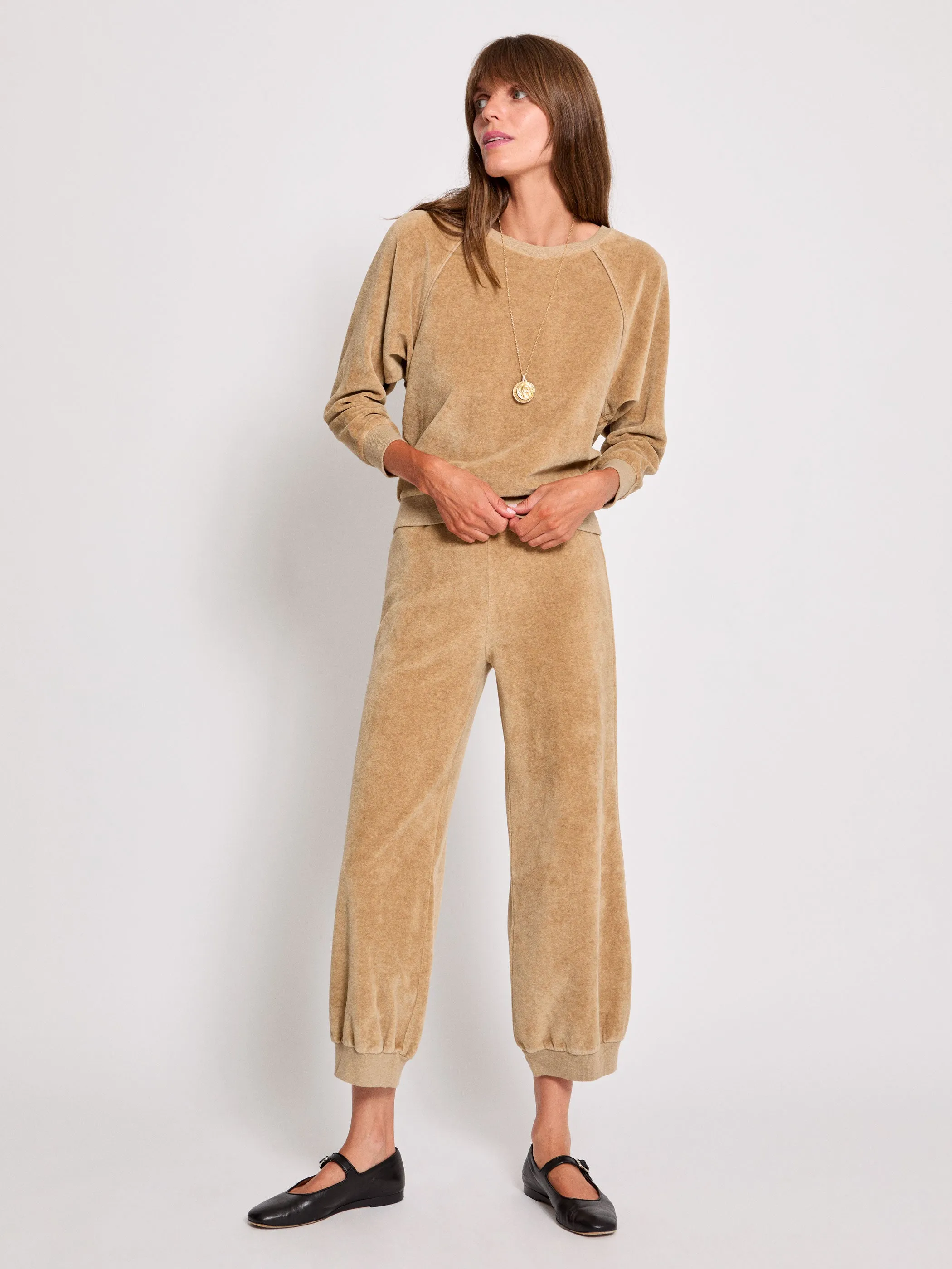 The Saba Raglan Top in Velour