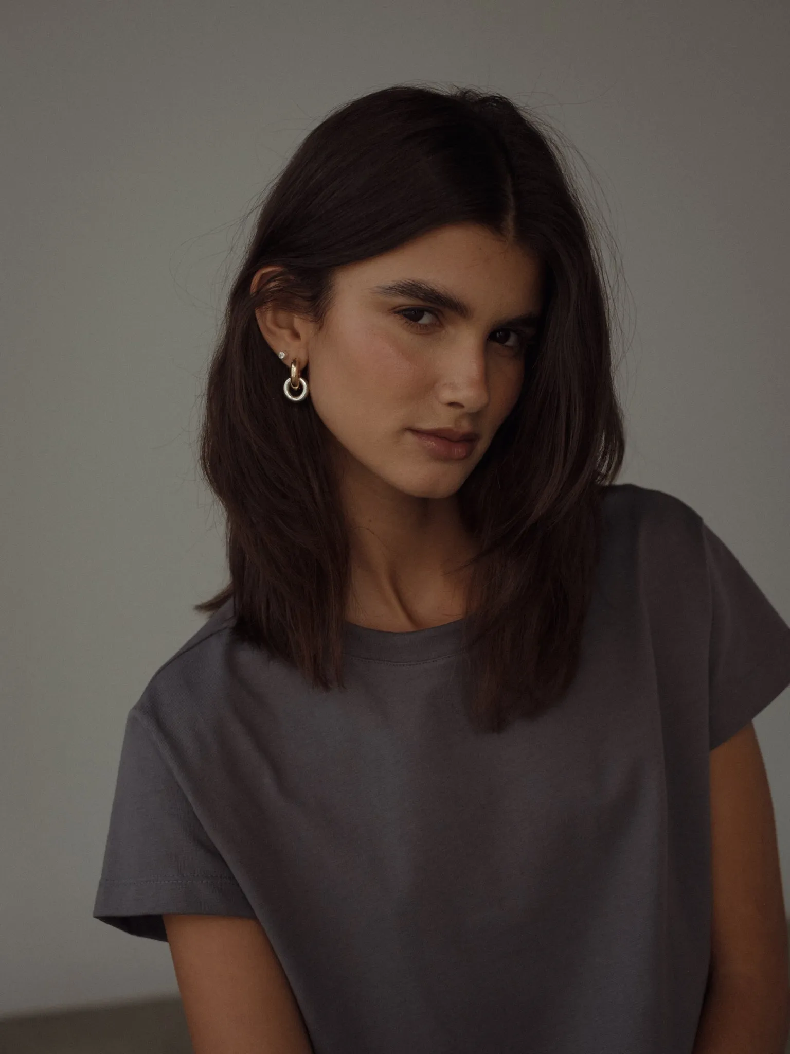 TIMELESS CROP TEE - STORM GREY