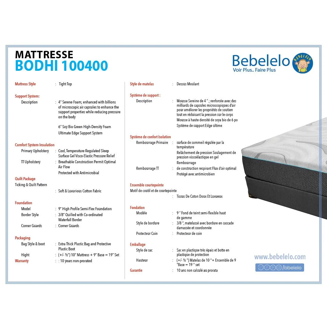 Together mattress single 19 inch bed base - Bodhi Collection