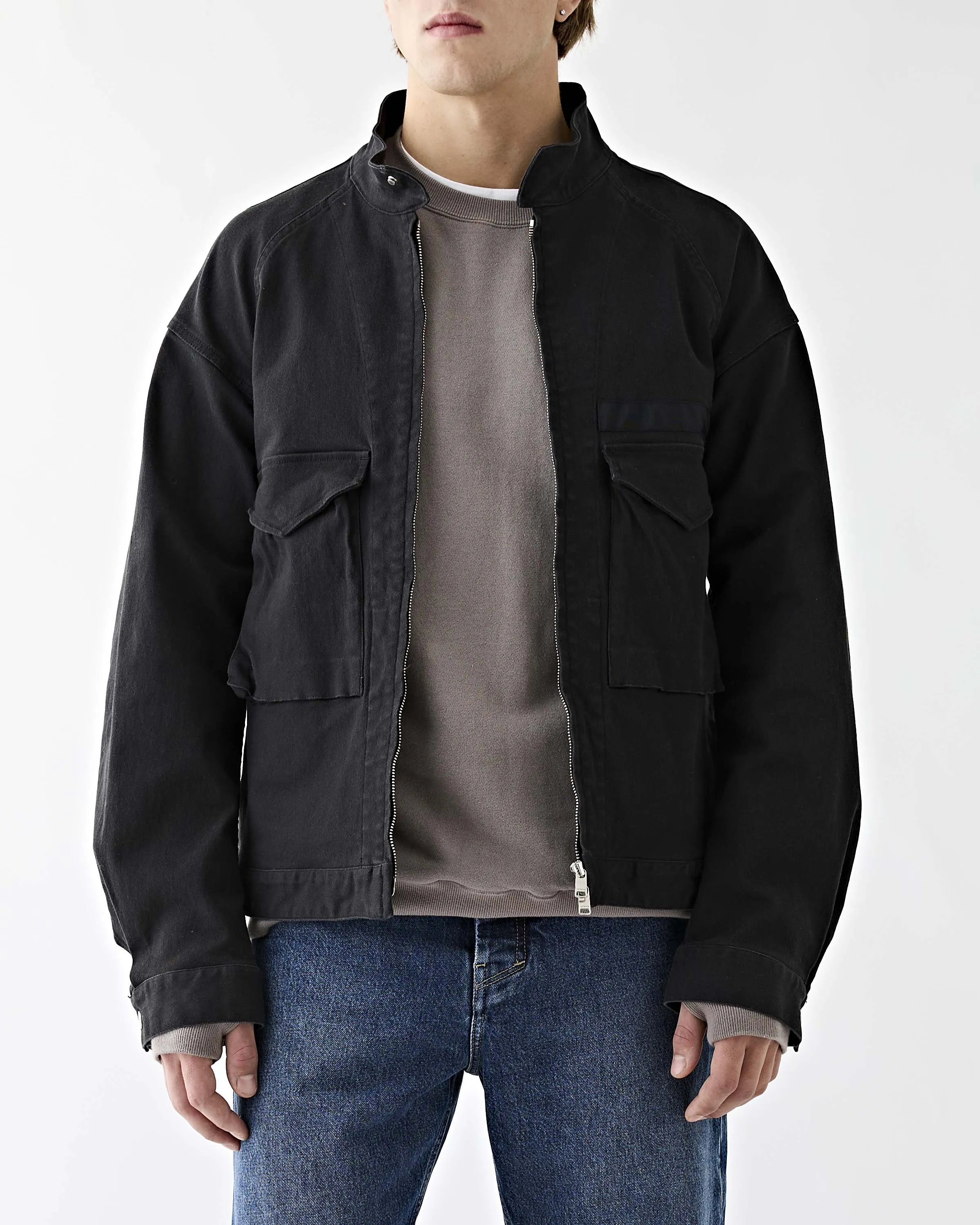 Trooper Short Jacket Cotton Drill Twill Black