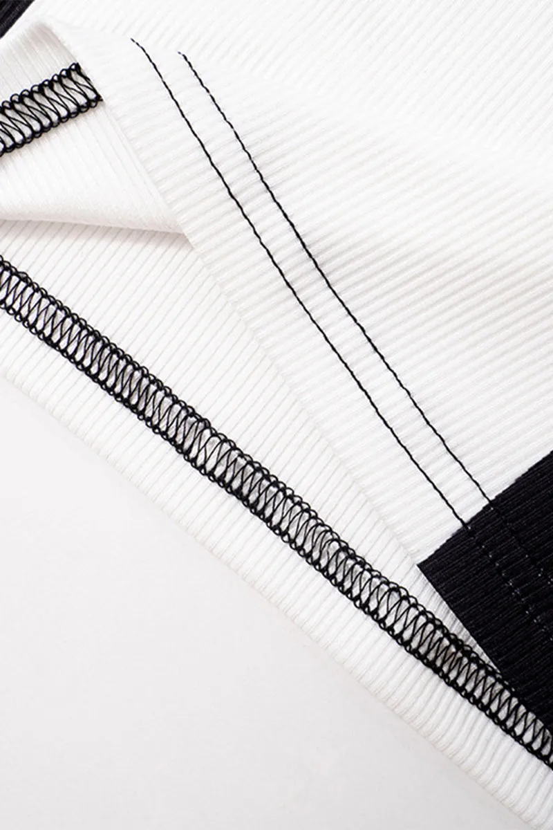 TS3426 Black and White Tee  Top