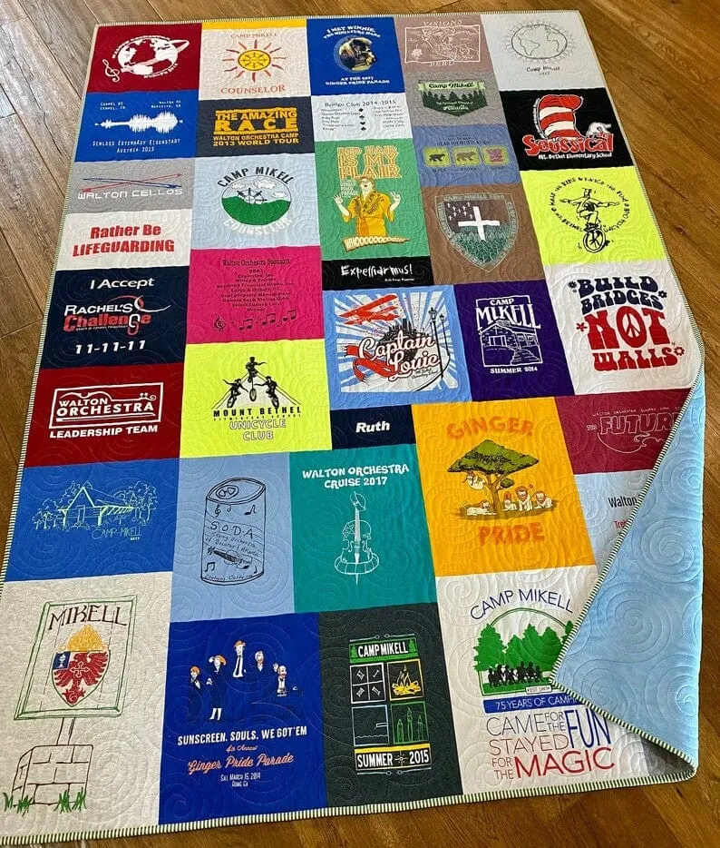 Tshirt Quilt Custom DEPOSIT Memory Blanket Graduation Gift Tee Handmade Keepsake Sport Clothing College Birthday Lap Throw Twin Memorial