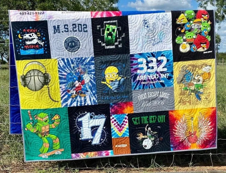 Tshirt Quilt Custom DEPOSIT Memory Blanket Graduation Gift Tee Handmade Keepsake Sport Clothing College Birthday Lap Throw Twin Memorial