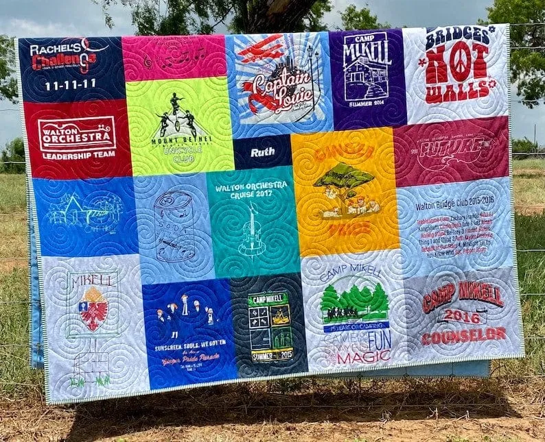 Tshirt Quilt Custom DEPOSIT Memory Blanket Graduation Gift Tee Handmade Keepsake Sport Clothing College Birthday Lap Throw Twin Memorial
