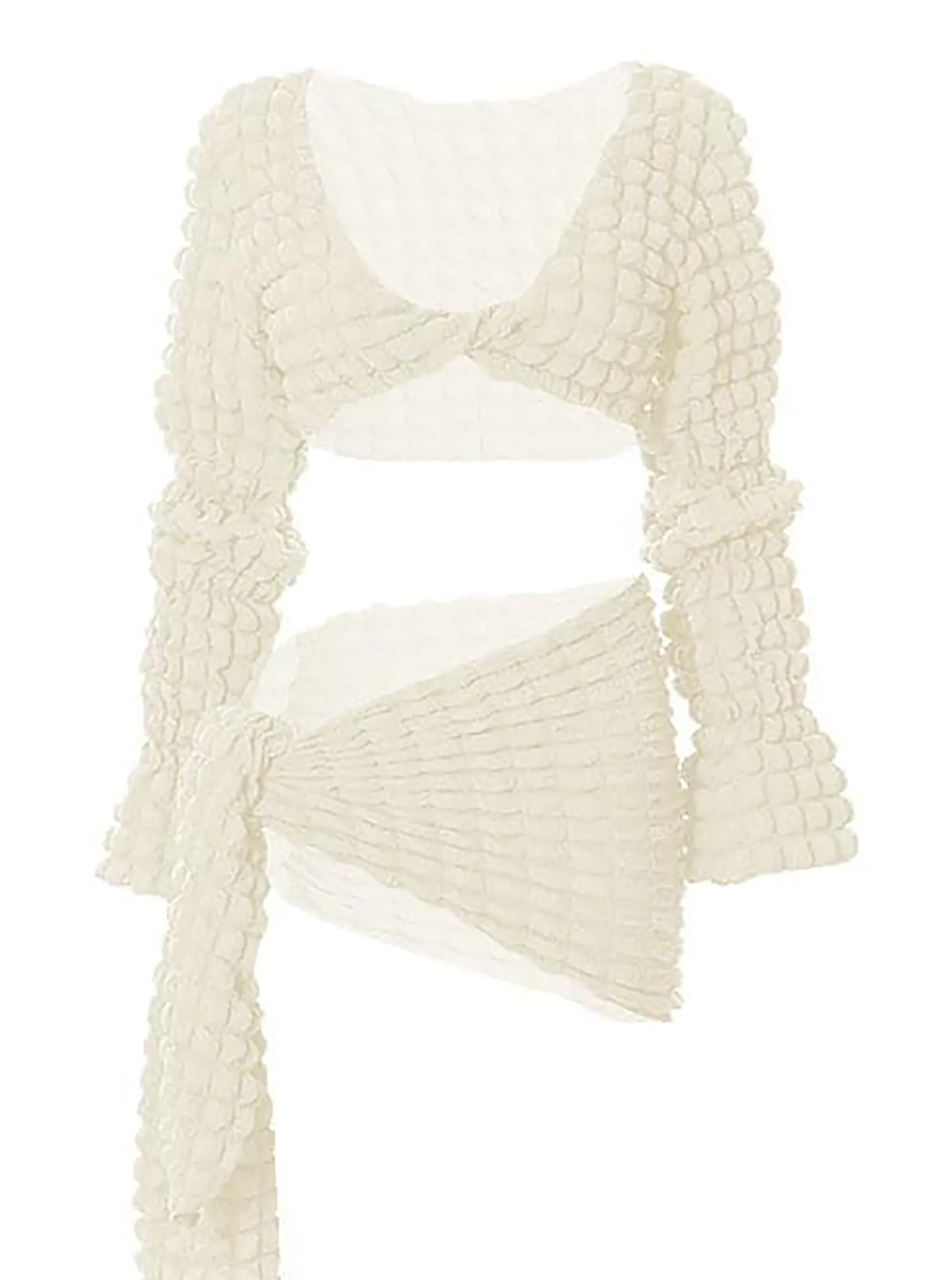 Two-Piece Bubble Texured Skirt Set