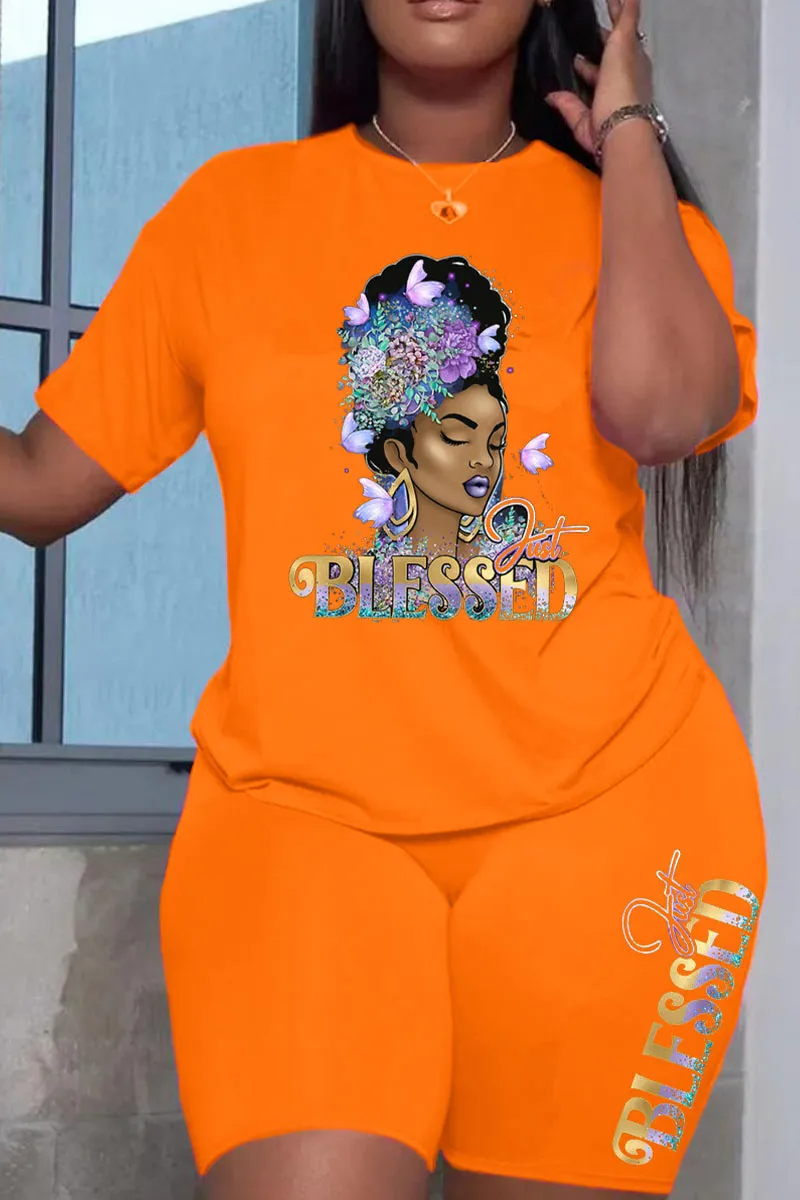UI695 Graphic T-Shirt Top and Shorts Set