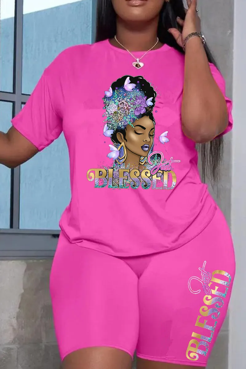 UI695 Graphic T-Shirt Top and Shorts Set