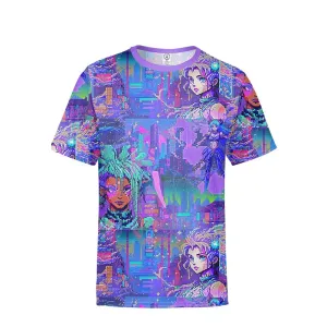 Unisex Cyberpunk Pixel World Soft All Over Print T-Shirt