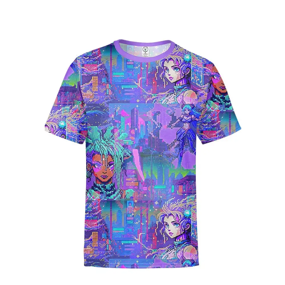 Unisex Cyberpunk Pixel World Soft All Over Print T-Shirt