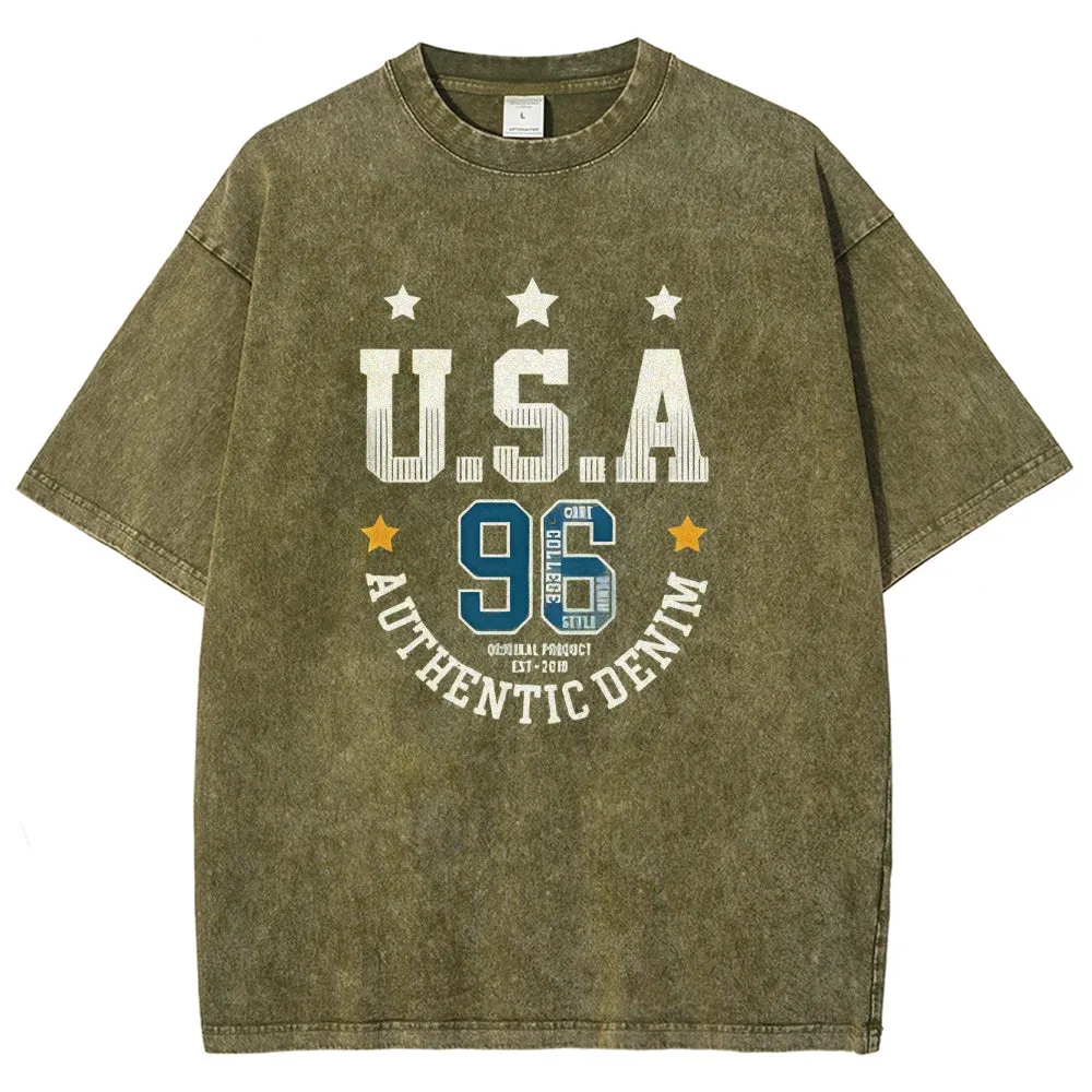 Unisex USA With Star Graphic Independence's Day Vintage Washed Tee