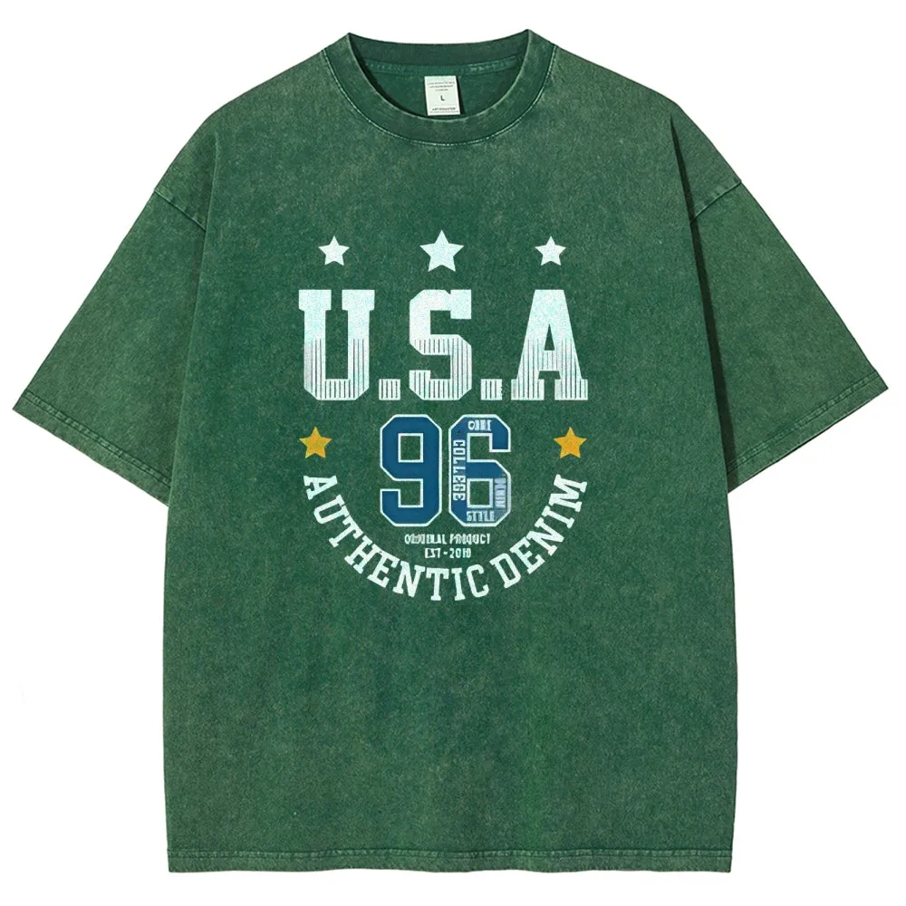 Unisex USA With Star Graphic Independence's Day Vintage Washed Tee