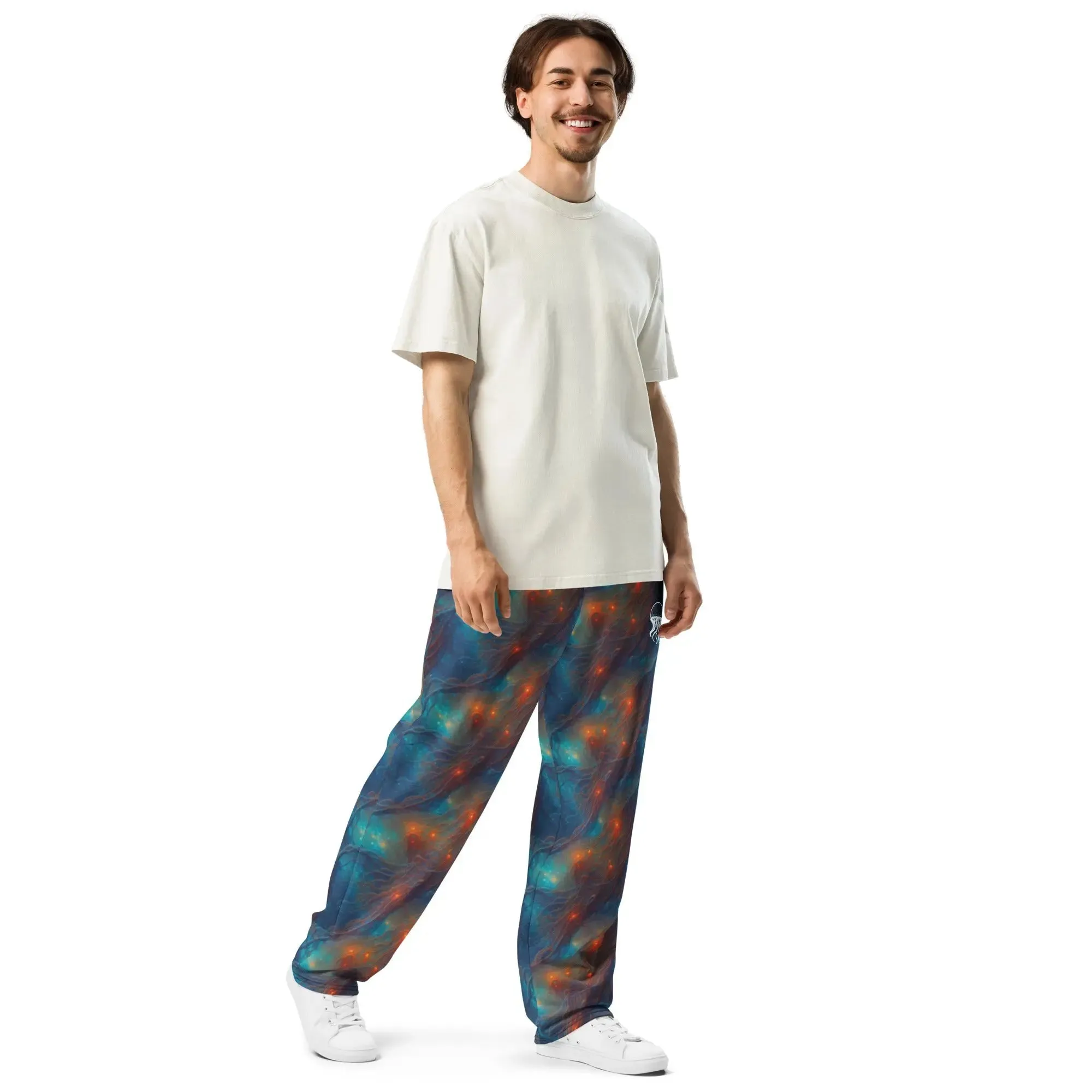 Unisex Wide-leg Joggers - Nebular Nexus