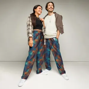 Unisex Wide-leg Joggers - Nebular Nexus