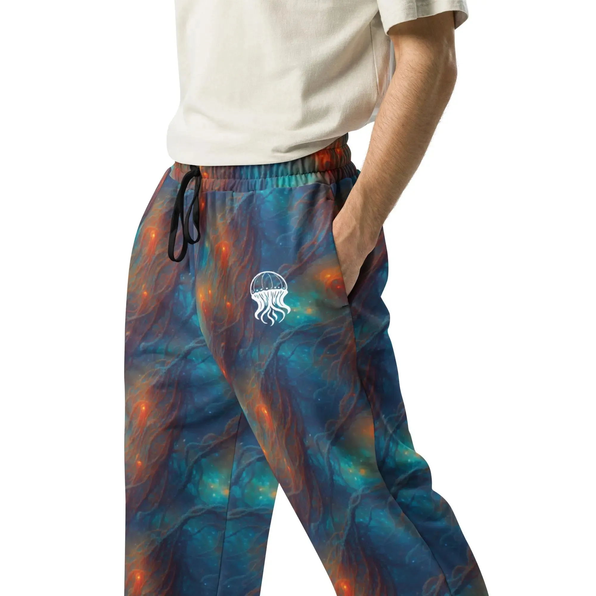 Unisex Wide-leg Joggers - Nebular Nexus