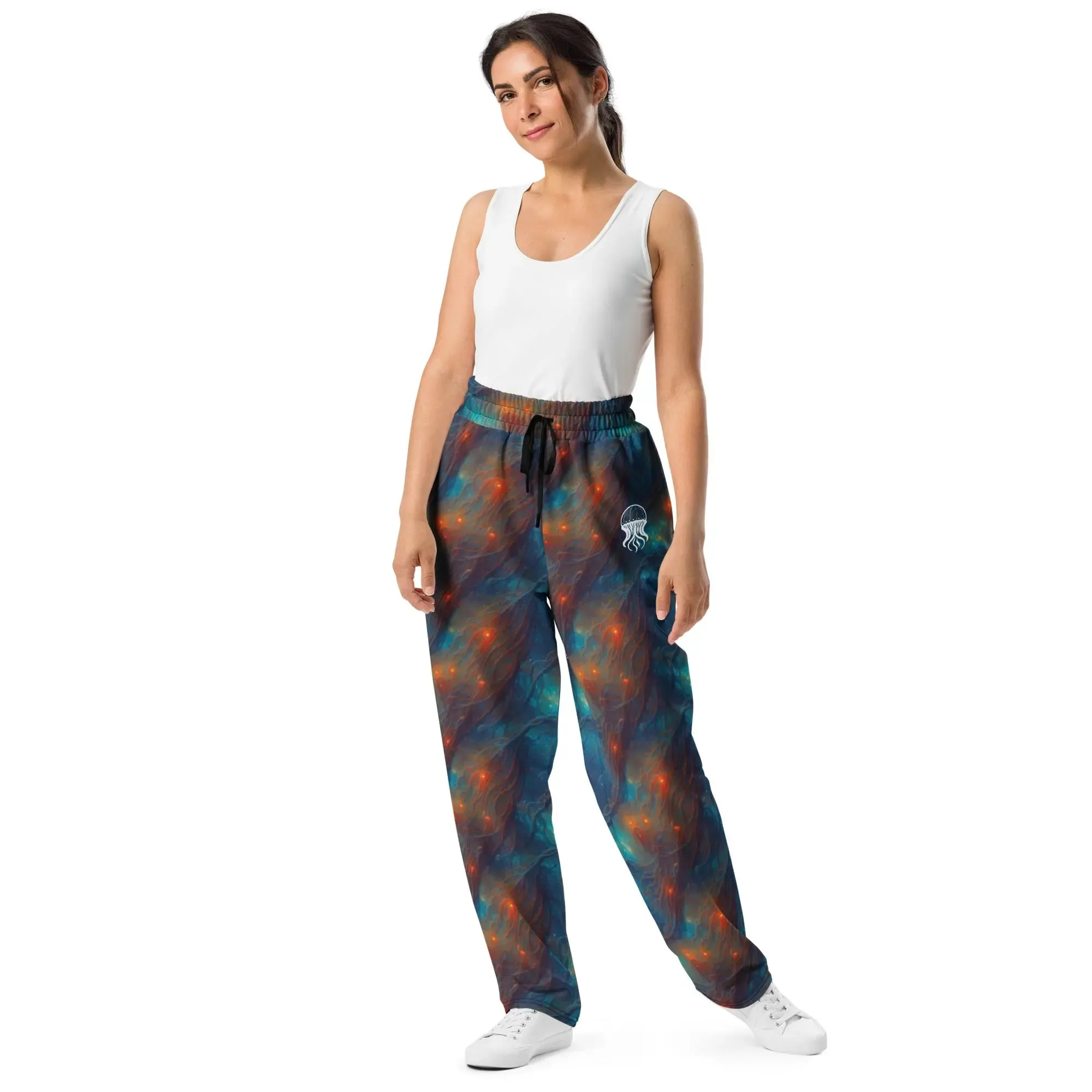 Unisex Wide-leg Joggers - Nebular Nexus