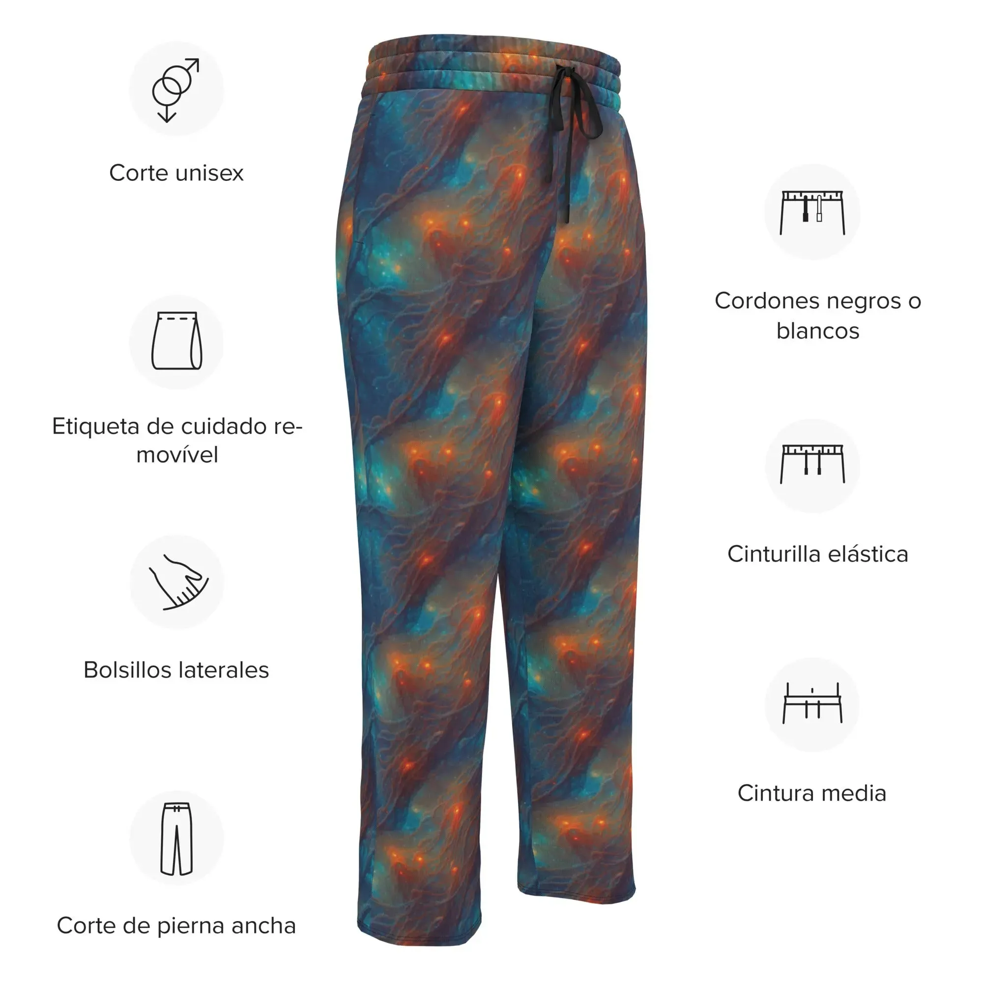 Unisex Wide-leg Joggers - Nebular Nexus