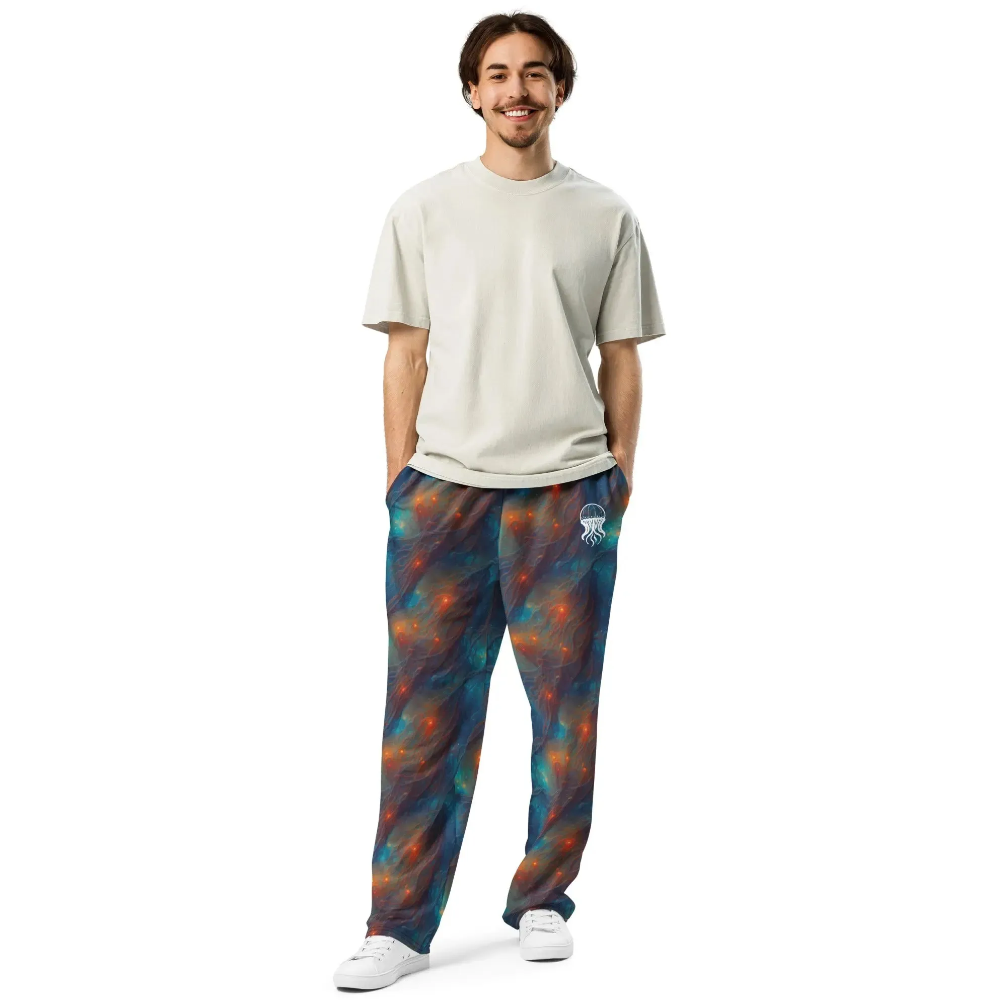 Unisex Wide-leg Joggers - Nebular Nexus