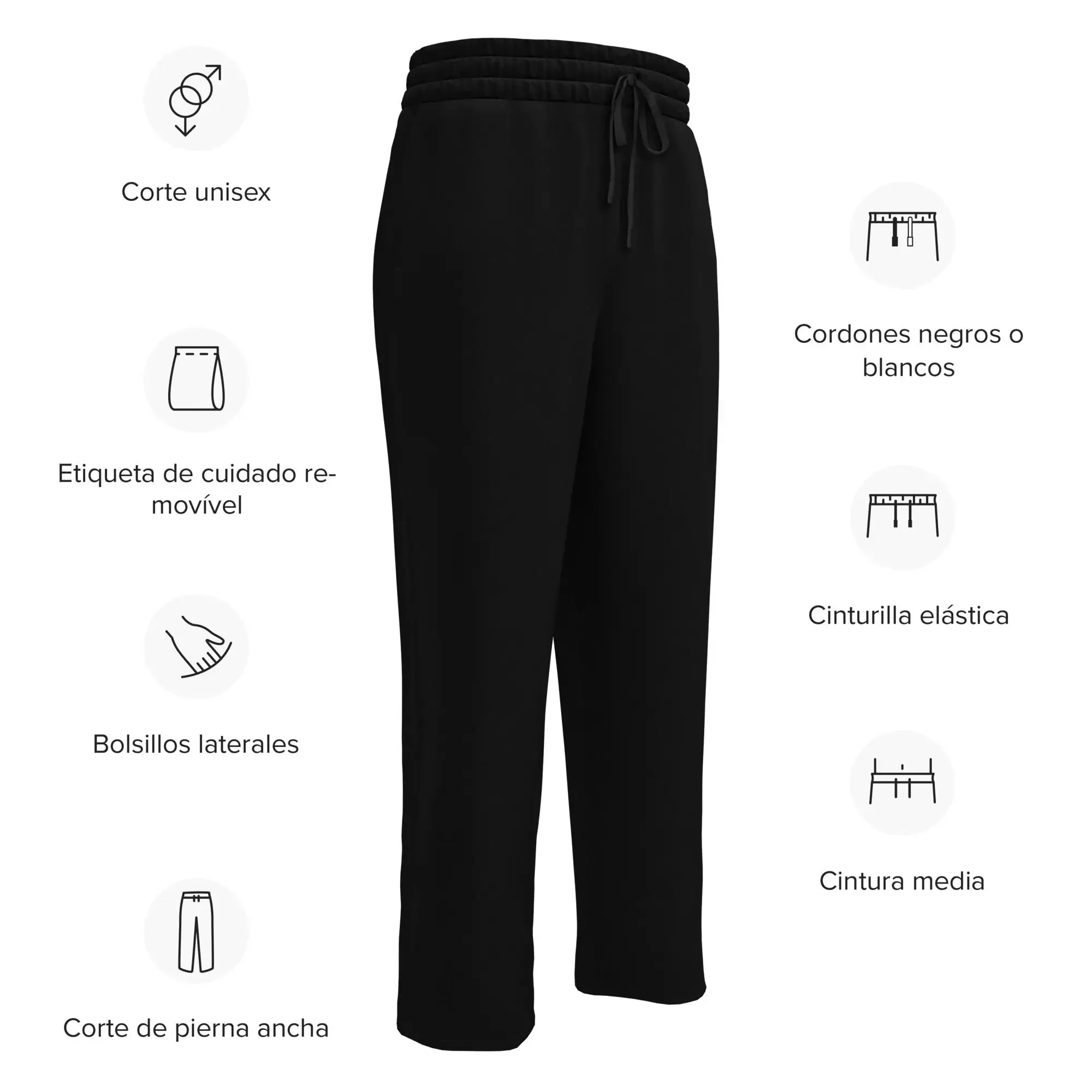 Unisex Wide-leg Joggers - Noir
