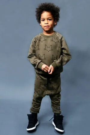 Upcycled Fox-head Unisex Jogger - Khaki