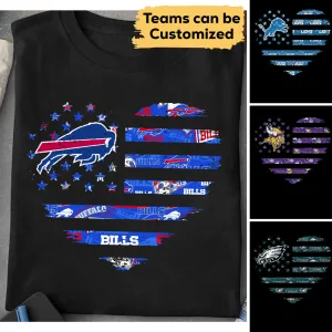 US Flag Heart Shirt - Customized Shirt