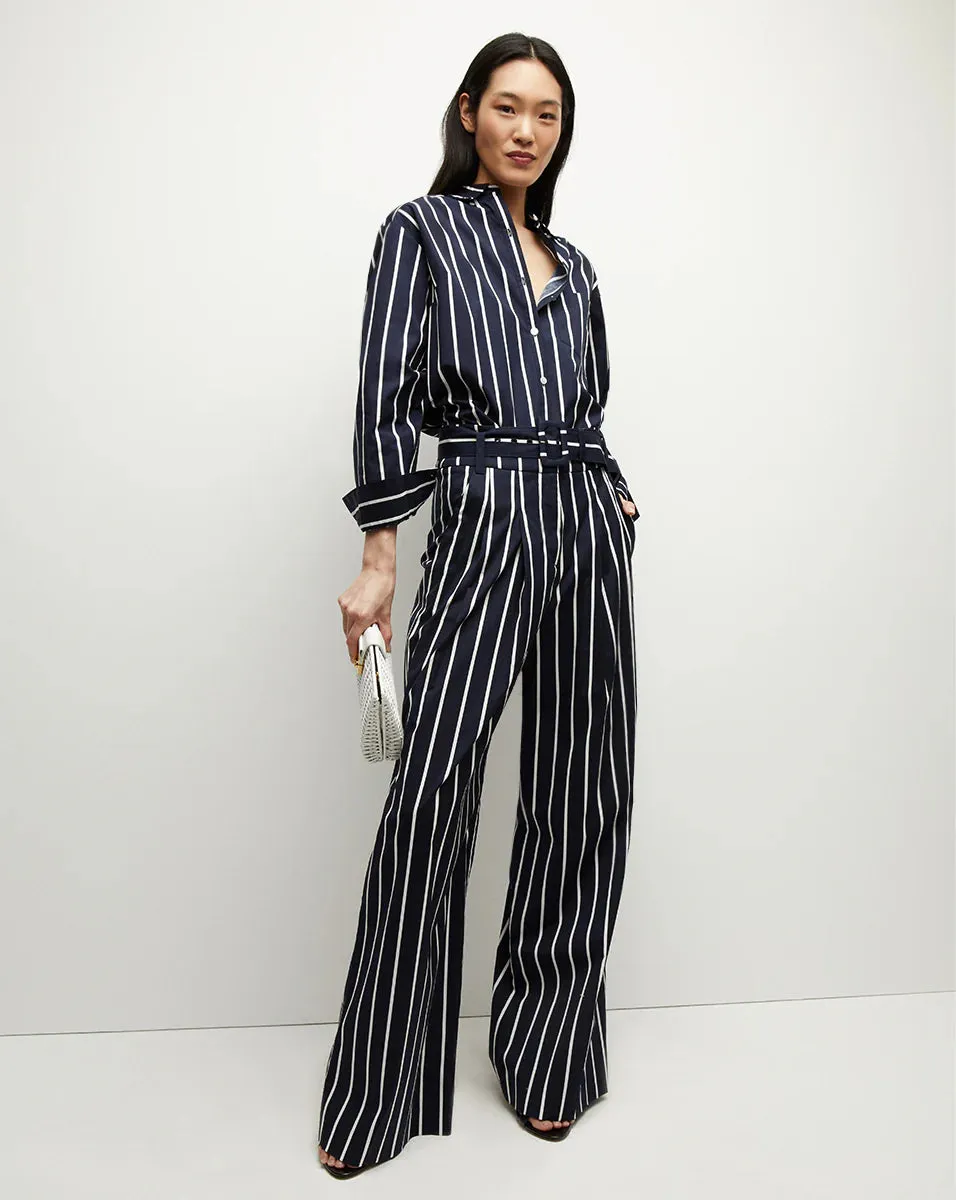 VERONICA BEARD Lloyd Striped Button Down Shirt