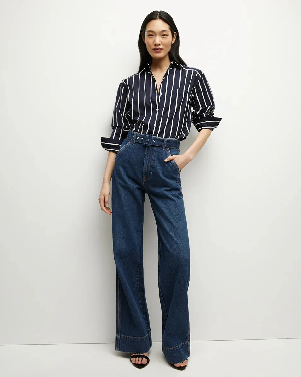 VERONICA BEARD Lloyd Striped Button Down Shirt