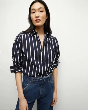 VERONICA BEARD Lloyd Striped Button Down Shirt